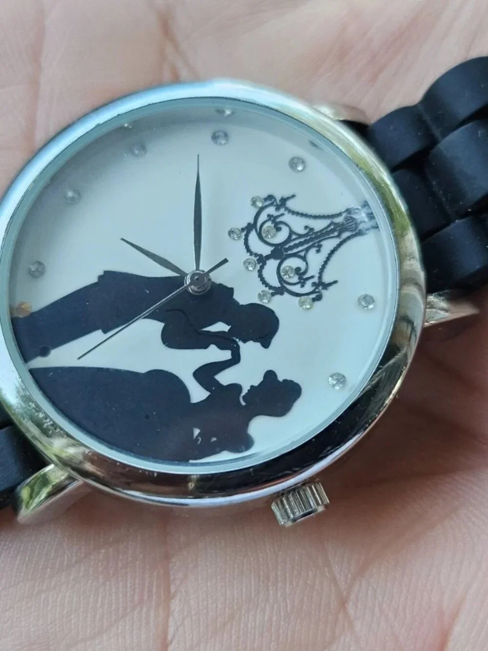 Disney Accutime Wristwatch Black Rubber Strap Quartz Prince Charming Watch